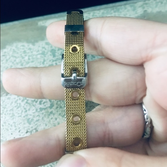 Rustic Cuff Gold Mini Mesh Bracelet - Picture 3 of 4